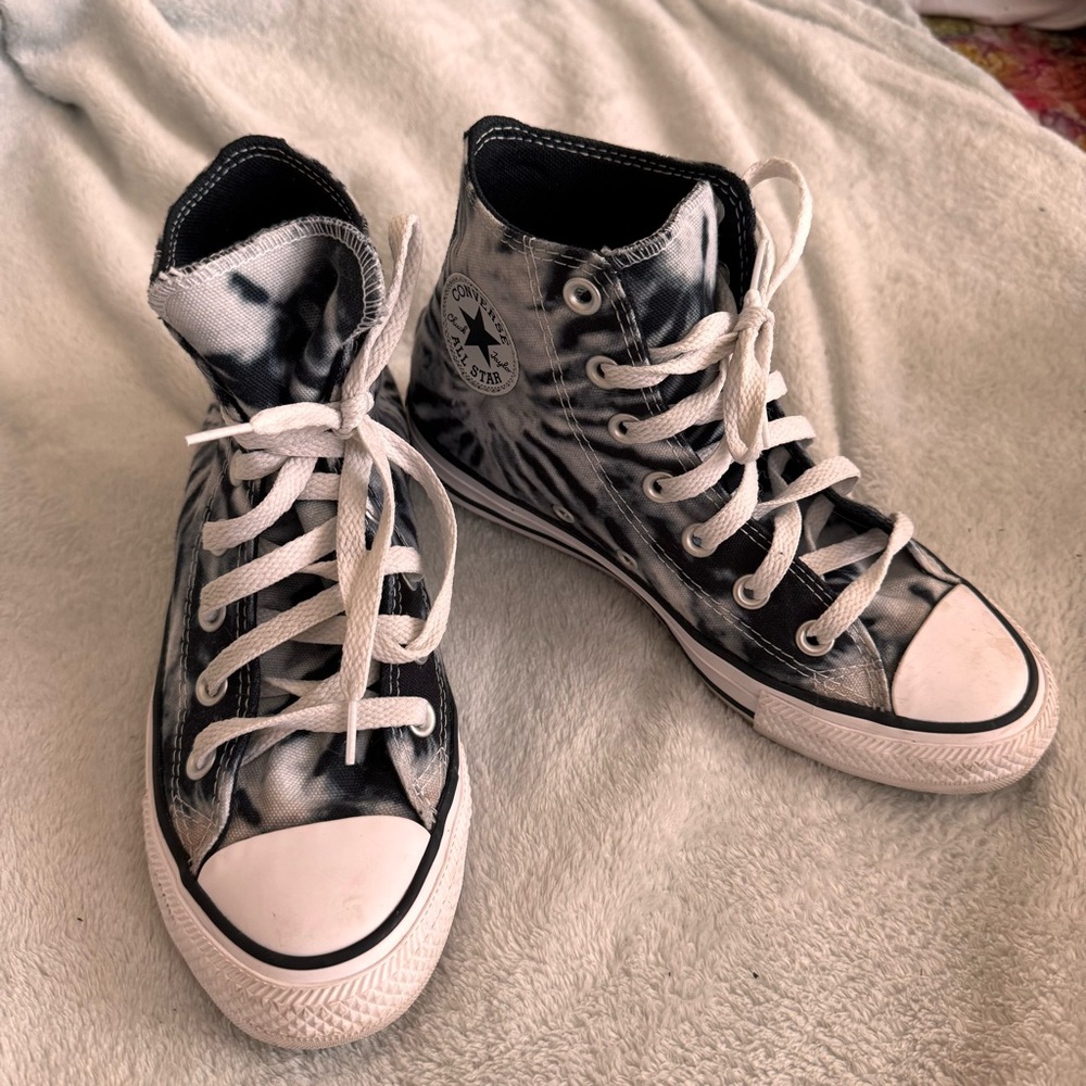 Converse Black & White Tie-Dye High-Tops